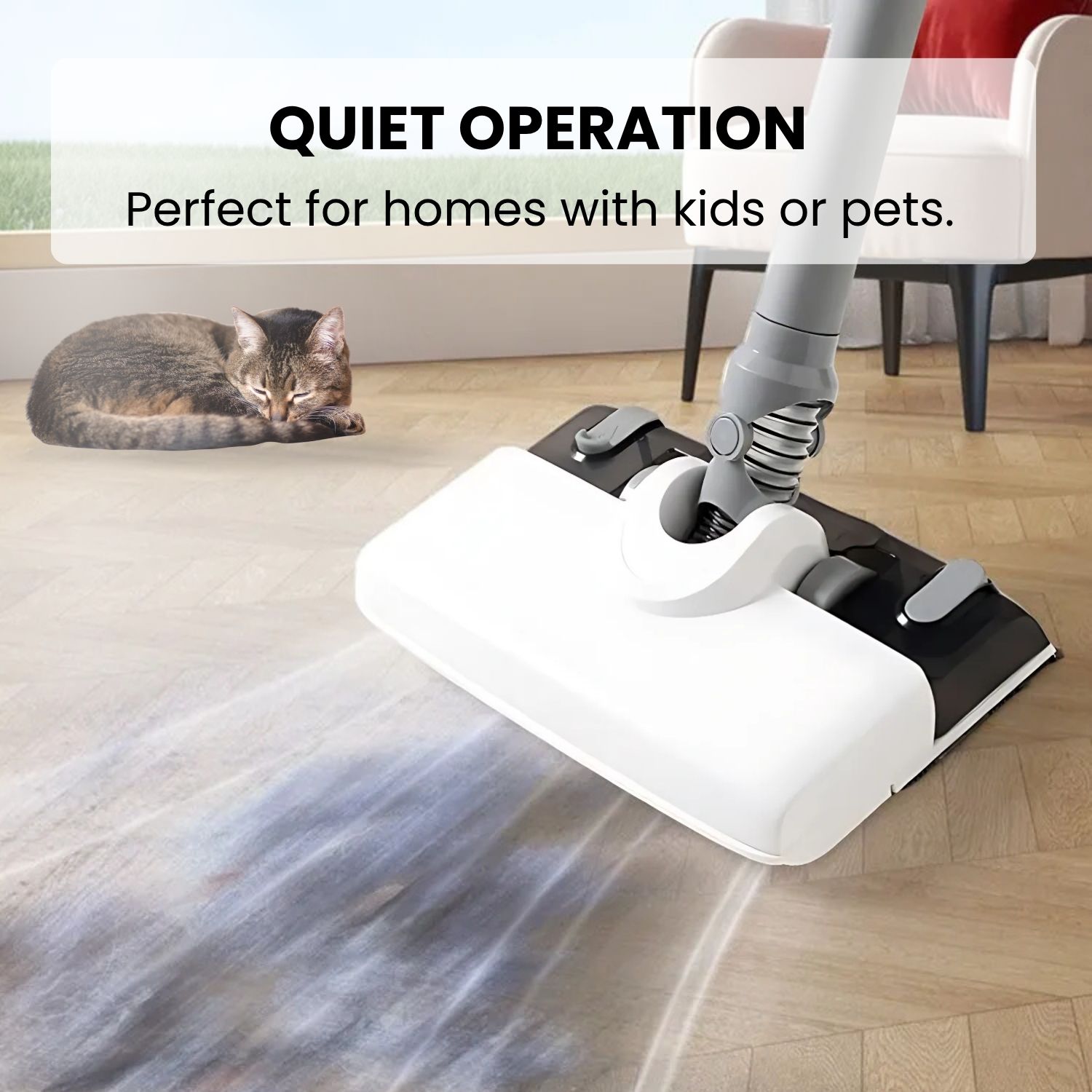 Suitable for all surfaces – laminate, tiles, sofa